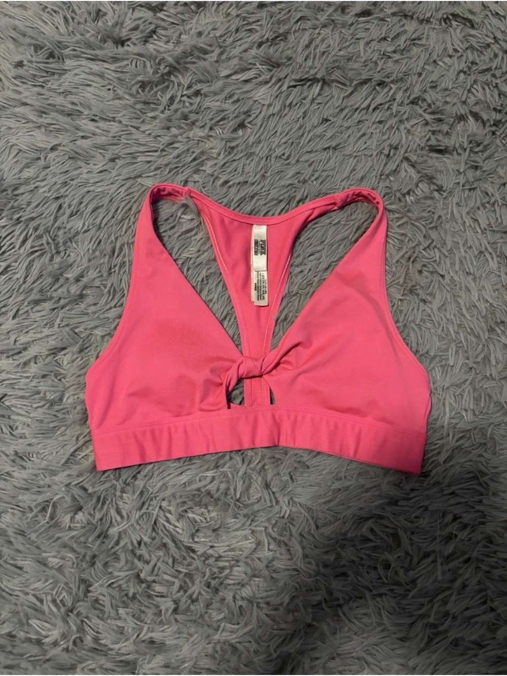 Victorias Secret PINK Ultimate Pink Twist Front Racerback Sports Bra Size Small